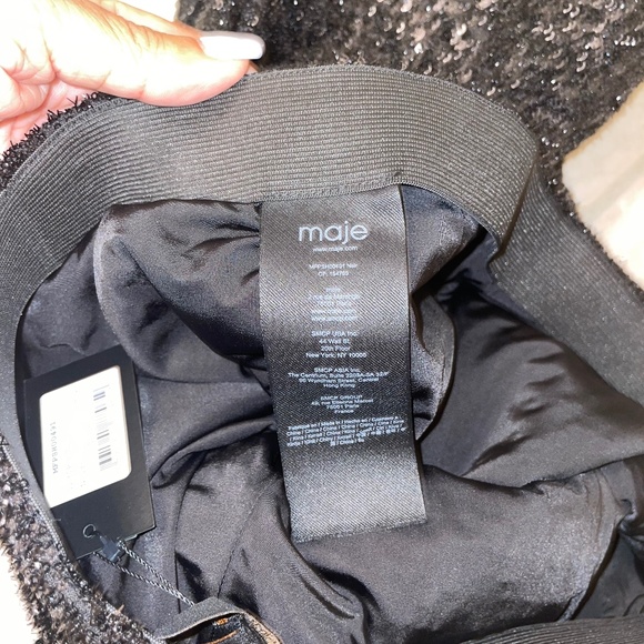 MAJE Black Glittery Cycling Shorts 38/6  Sparkly Bustier Size 2/Medium - Picture 6 of 14